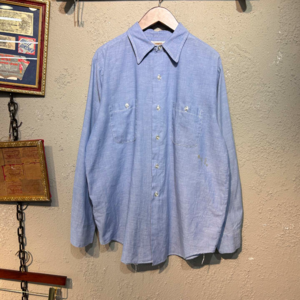 [Hard Hat]70s Chambray work shirt, made in u.s.a( ~ over 105)