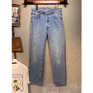 [LEVI&#039;s]late 80s washed blue vintage 501 jeans, made in u.s.a( ~ 31in)